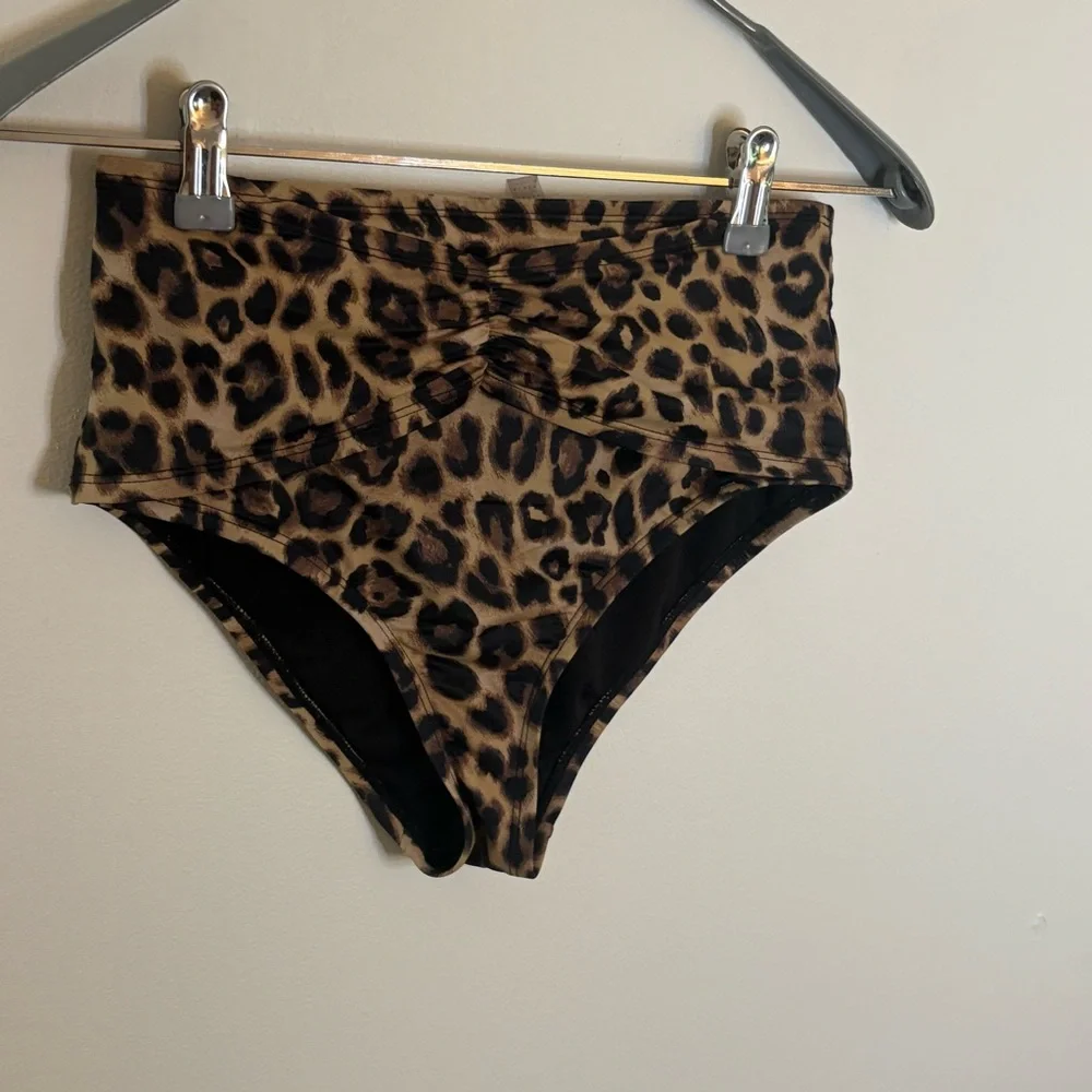 White House Black Market Leopard Print Bikini Brown and Black Womens Small